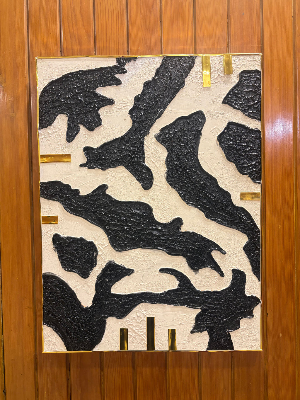 Modern Black & White Textured Wall Art