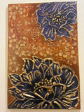 Midnight Petals & Gold: Original Textured Floral Art