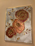 Rose Gold Botanical: 3D Textured Floral Art